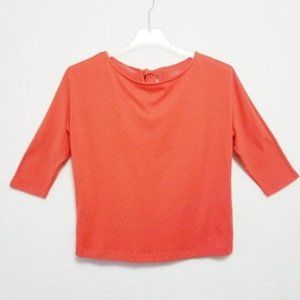 Loft Top Orange Raglan Sleeve Size Extra Small